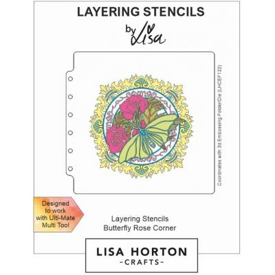 Lisa Horton Crafts Layering Stencils - Butterfly Rose Frame